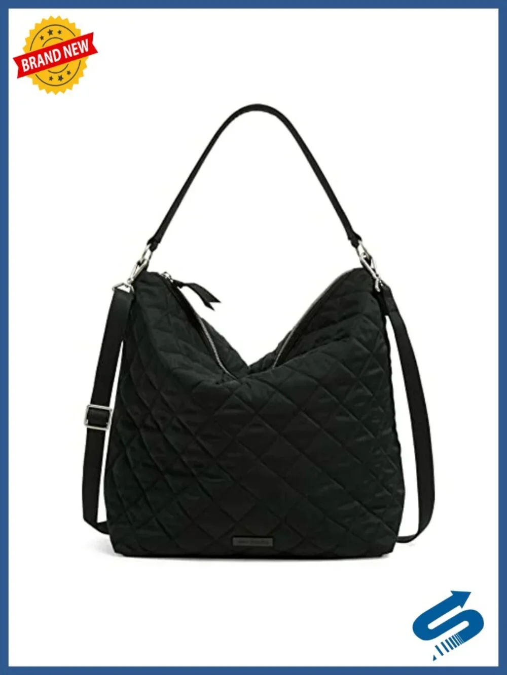 Performance Twill Oversized Hobo Shoulder Bag, Lightweight Water-Repellent